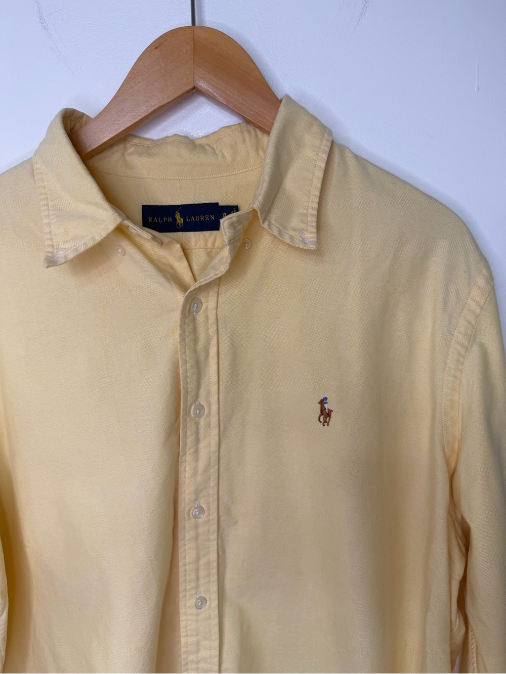 Ralph Lauren Yellow Oxford Button Down Long Sleeve Shirt Pony Logo Men’s XL